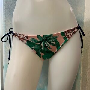 NWT Sperry Pink & Green Leaves Bikini Bottoms